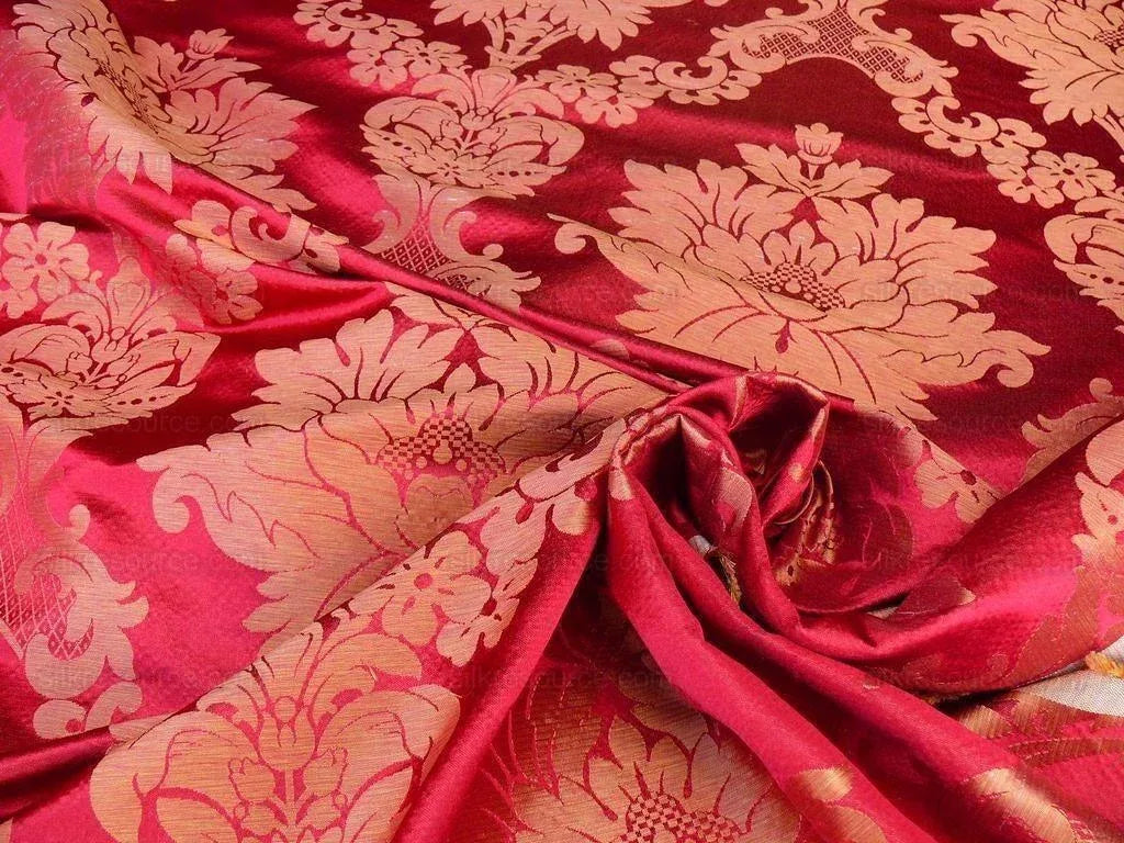 By Yard Scalamandre Italian Damask Fornarina Red MSRP USD 648/Y