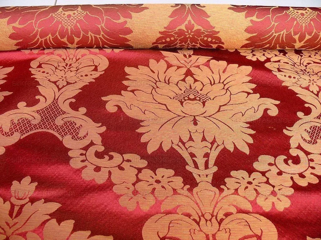 By Yard Scalamandre Italian Damask Fornarina Red MSRP USD 648/Y