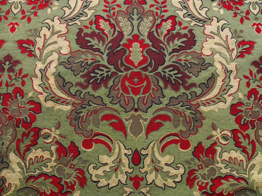 7.38Y SCALAMANDRE NOVARO MULTI GREEN WOOL MEDALLION MSRP$596/Y