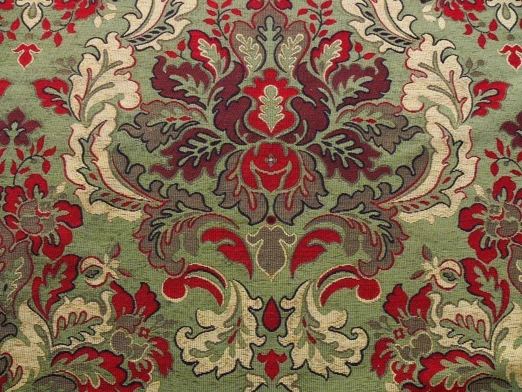 7.38y Scalamandre Novaro Multi Green Wool Medallion MSRP USD 596/Y