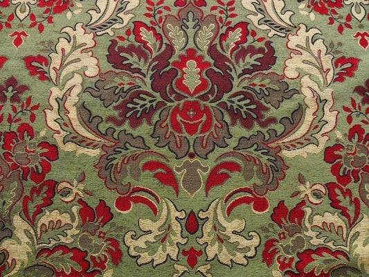 7.38y Scalamandre Novaro Multi Green Wool Medallion MSRP USD 596/Y