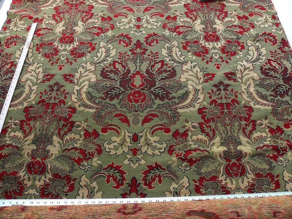 7.38y Scalamandre Novaro Multi Green Wool Medallion MSRP USD 596/Y