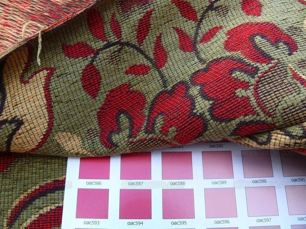 7.38y Scalamandre Novaro Multi Green Wool Medallion MSRP USD 596/Y