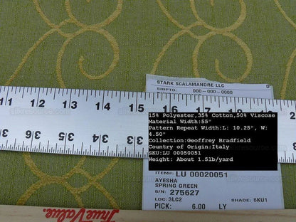 By yard Scalamandre Ayesha Chenille Jacquard Green MSRP USD 296/Y