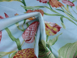 By Yd Edgartown Blue Scalamandre Tulip Peony Sunflower Print Cotton MSRP USD 132/y