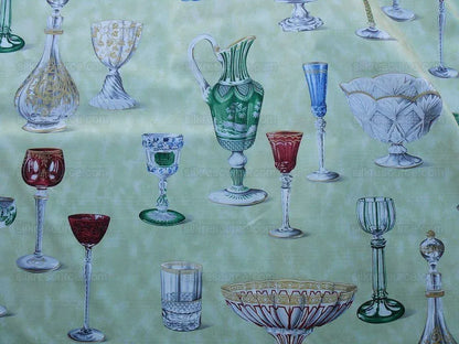 By yard Scalamandre Hand Print Cristalli Gw-green Glass MSRP USD 164/y