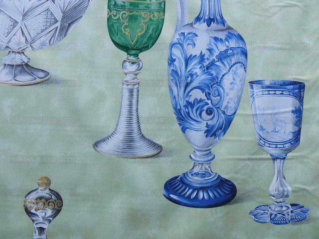 By yard Scalamandre Hand Print Cristalli Gw-green Glass MSRP USD 164/y