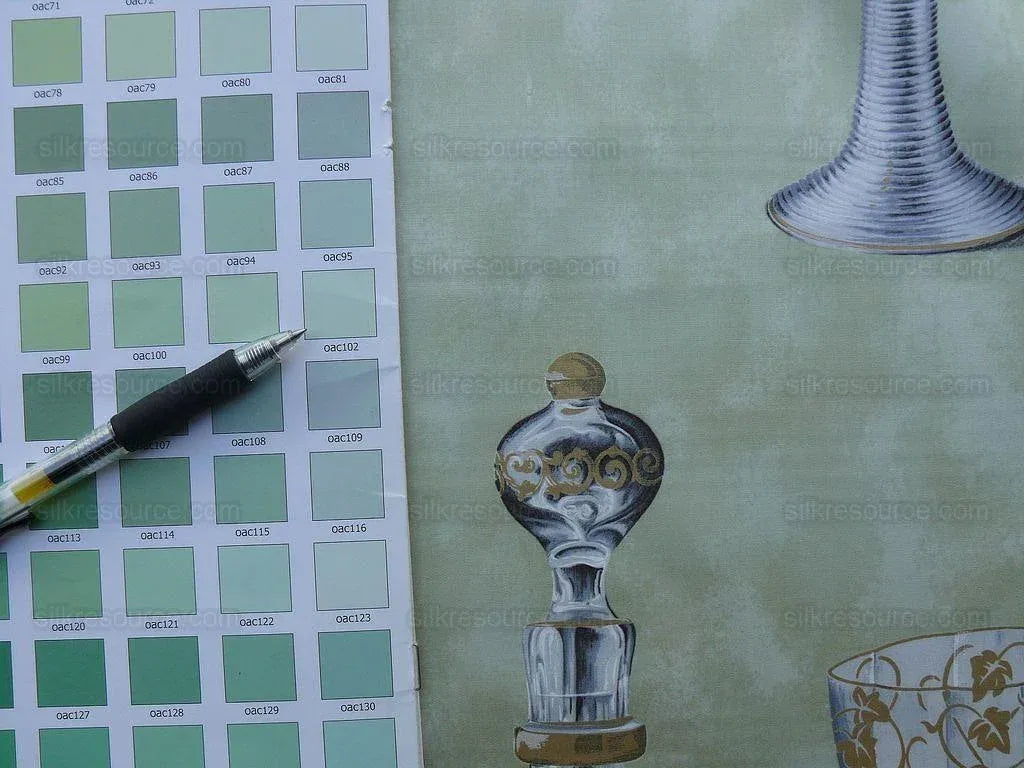 By yard Scalamandre Hand Print Cristalli Gw-green Glass MSRP USD 164/y