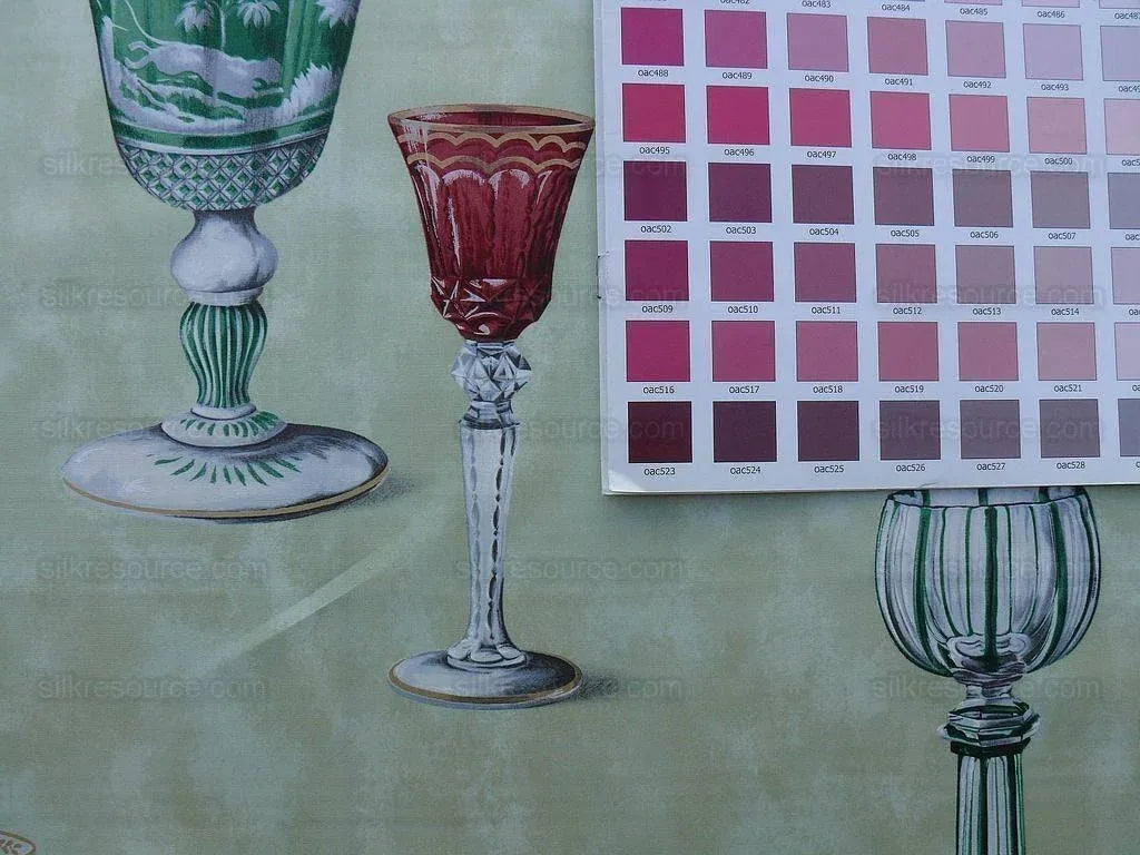 By yard Scalamandre Hand Print Cristalli Gw-green Glass MSRP USD 164/y