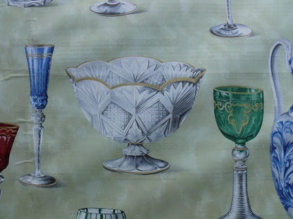 By yard Scalamandre Hand Print Cristalli Gw-green Glass MSRP USD 164/y