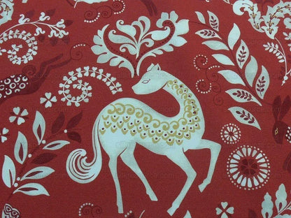 By Yard Scalamandre Into The Woods Deer Hare Sunset Red MSRP USD 204/Y