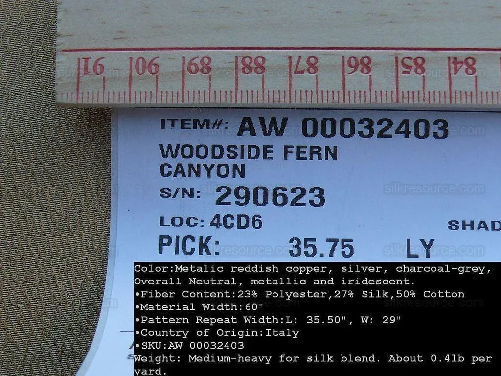 By Yd Scalamandre Woodside Fern Damask Canyon Copper MSRP USD 480/Y