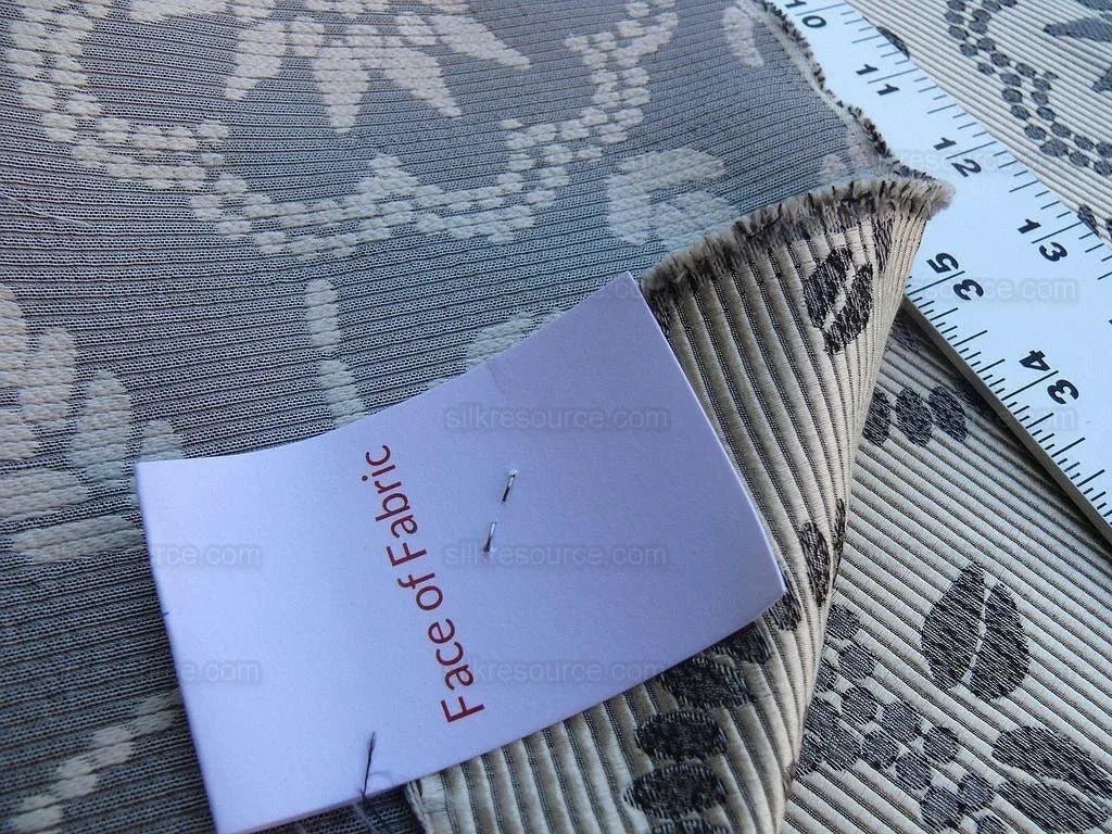 By Yard Scalamandre Kasumi Silver Cloud Silk Lampas Kimono Daisy Flower Art Deco MSRP USD 276/Y