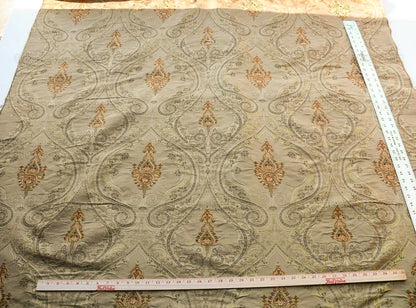 Bty Scalamandre Silk Damask Embroidery Dhara Gold Medallion Exquisite MSRP USD 200+/y
