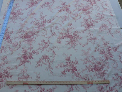 By Yd Scalamandre Charlecote Geranium Red Angels Cotton Toile De Jouy Uk MSRP USD 128/Y