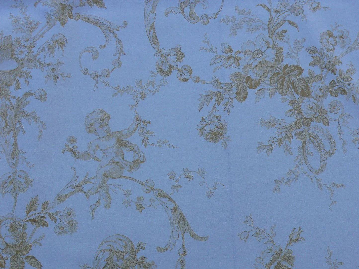 Bty Scalamandre Charlecote Gold White Toile De Jouy Angels UK Country MSRP 128/Y
