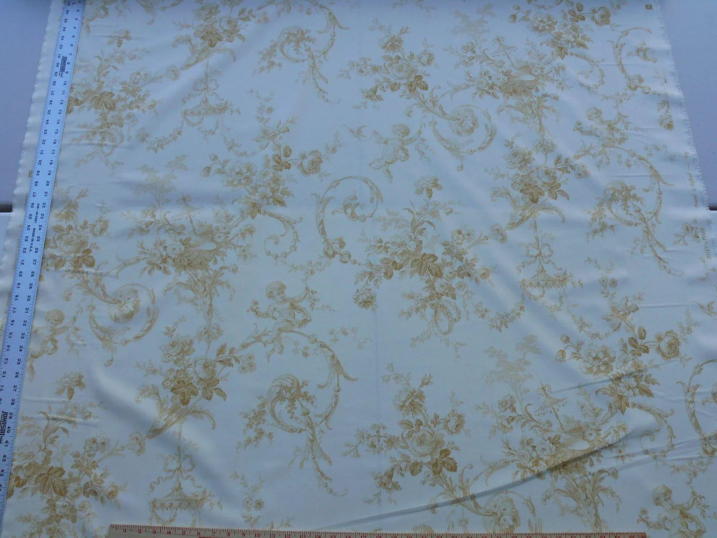 Bty Scalamandre Charlecote Gold White Toile De Jouy Angels UK Country MSRP 128/Y