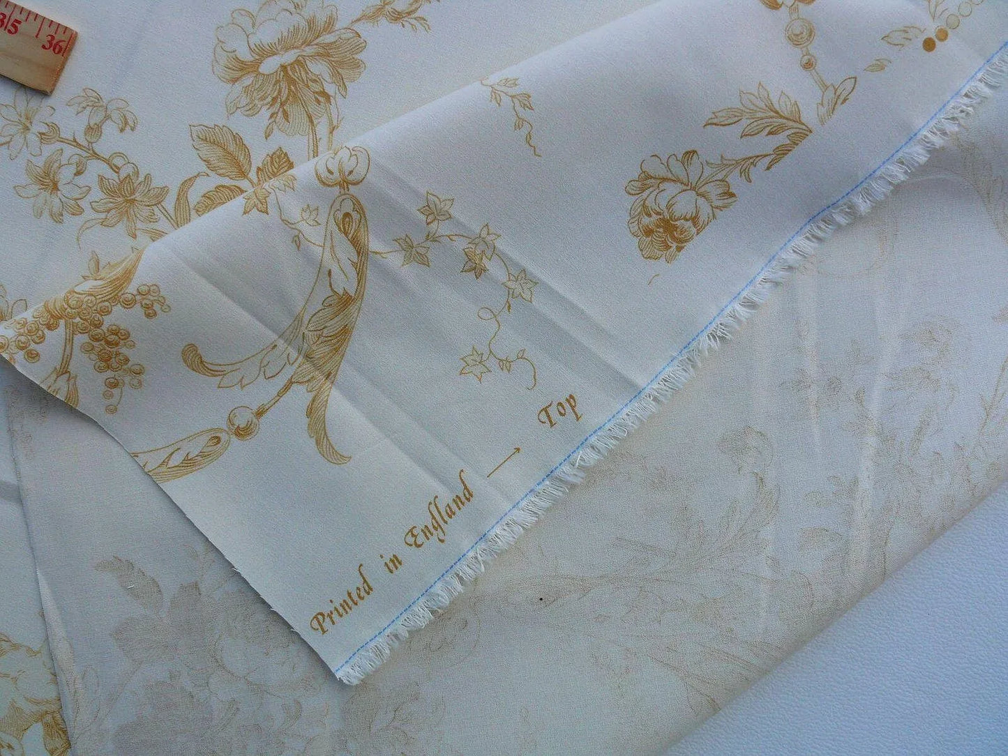 Bty Scalamandre Charlecote Gold White Toile De Jouy Angels UK Country MSRP 128/Y