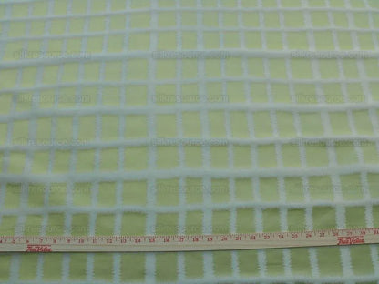 By Yard Scalamandre Fonthill Palladium Lampas Celerie Pale Green Yellow Gold Mid Century MSRP USD 196/Y