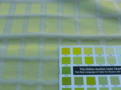 By Yard Scalamandre Fonthill Palladium Lampas Celerie Pale Green Yellow Gold Mid Century MSRP USD 196/Y