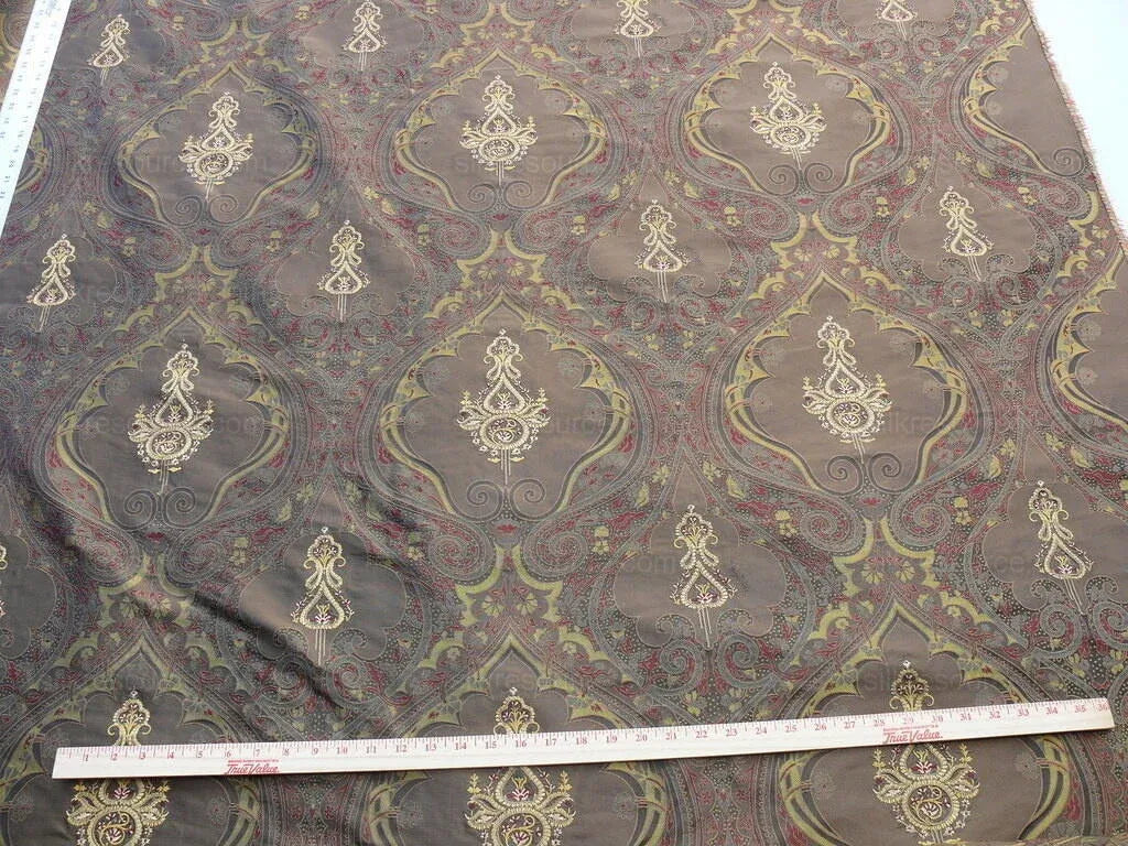 **On hold By Yd Scalamandre Dhara Black Gold Silk Damask Embroidery MSRP USD 200/y