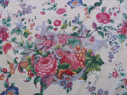 16.25y Scalamandre La Neuveville Print Fruit Flower Melon Grape Harvest Pale Peach MSRP 112/Y