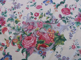 By yard Scalamandre  La Neuveville Print Fruit Flower Melon Grape Harvest Pale Peach Chintz  MSRP 112/Y