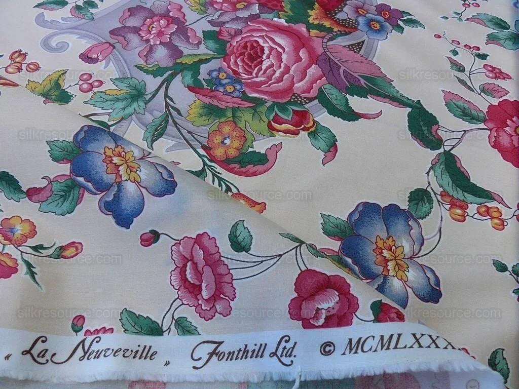 16.25y Scalamandre La Neuveville Print Fruit Flower Melon Grape Harvest Pale Peach MSRP 112/Y