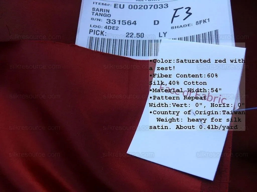 Bty Scalamandre Silk Satin Tango Red Zesty Bright Red Liquid Lux