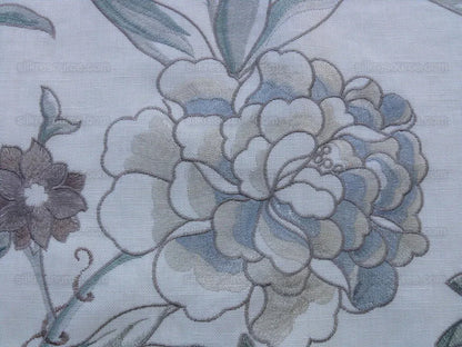 5yd Scalamandre Embroidery Peony Salena "white Smoke"MSRP USD 108y