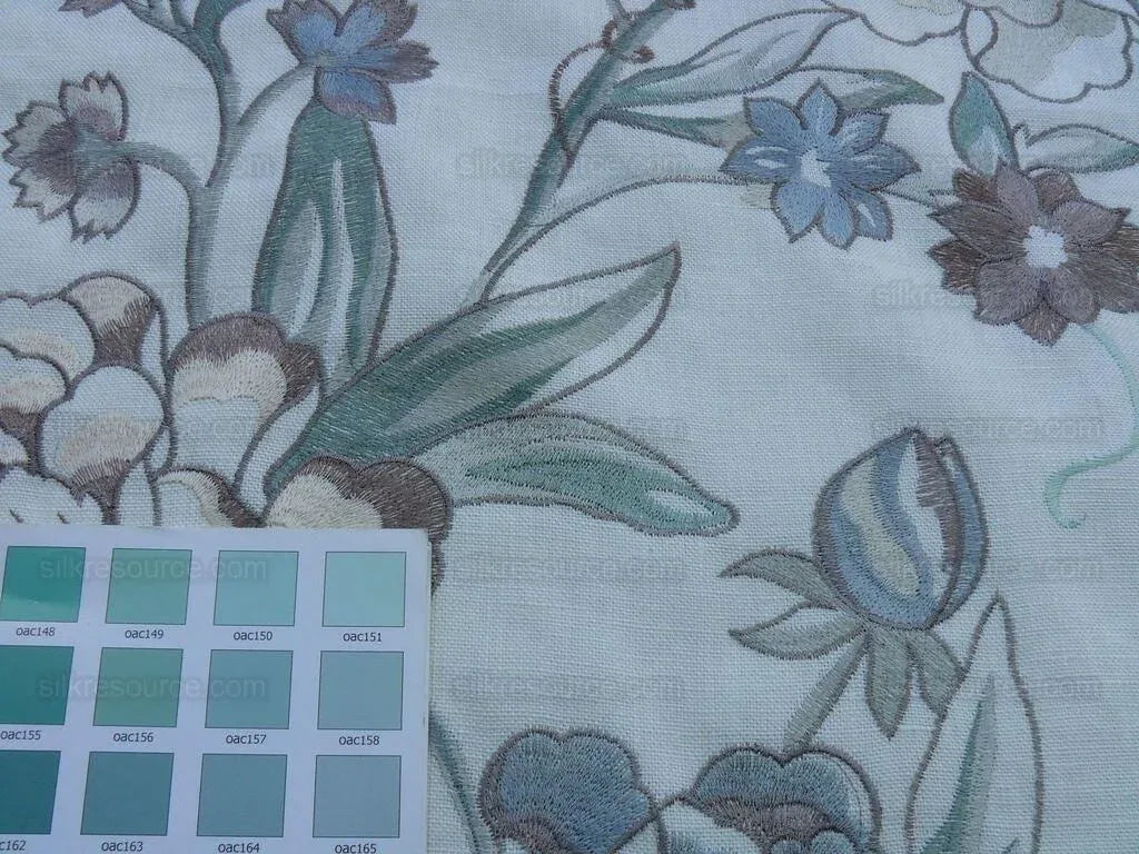 1yd Scalamandre Embroidery Peony Salena "white Smoke"MSRP USD 108y