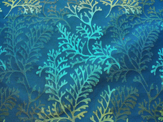 3.25YD SCALAMANDRE CORAIL DEEP WATER BLUE SILK DAMASK MSRP$136/Y