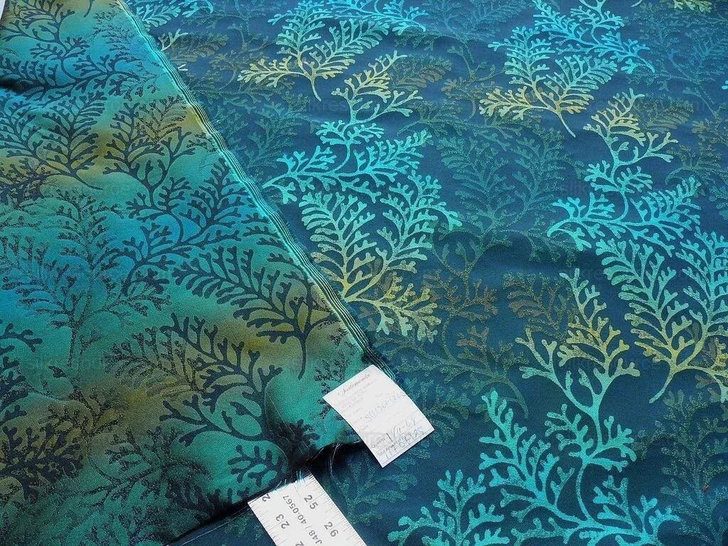 By Yard Scalamandre Corail Deep Water Blue Silk Damask MSRP USD 136/Y