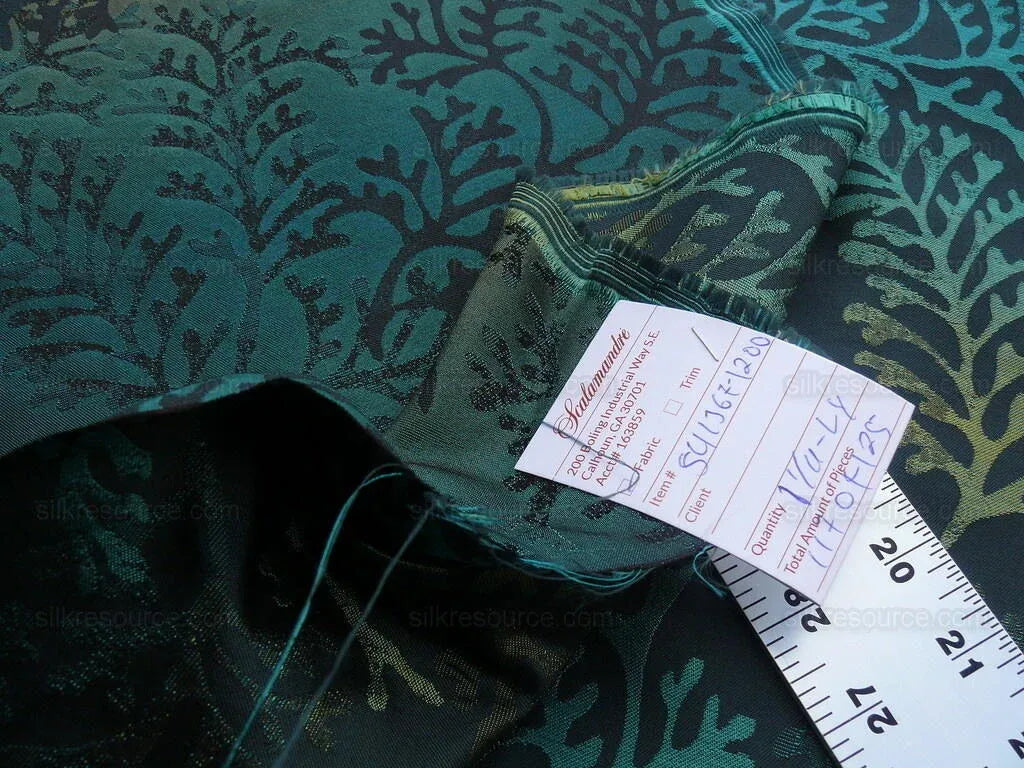 By Yard Scalamandre Corail Deep Water Blue Silk Damask MSRP USD 136/Y