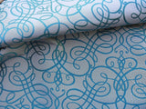 Bty Scalamandre 100% Silk Flourish Scroll Music Turquoise Blue Jacquard MSRP USD 292/Y