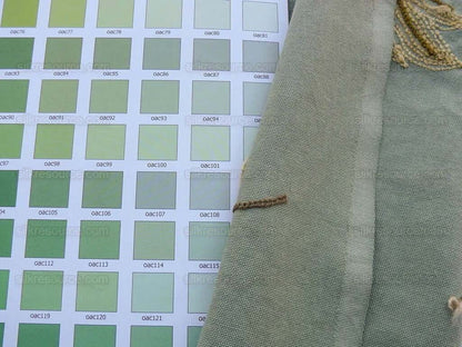 By YARD Scalamandre Sindia Green Aqua Blue Wool Crewel MSRP USD 300/Y