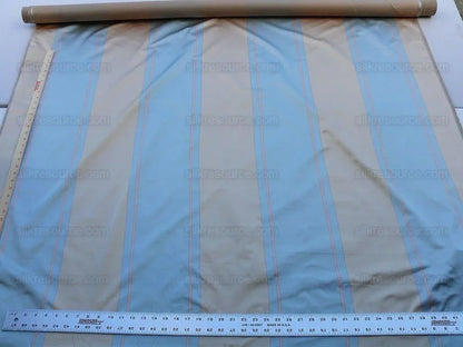 Bty Scalamandre Caribu Stripe Blue Rose Creme Silk MSRP USD 200/Y