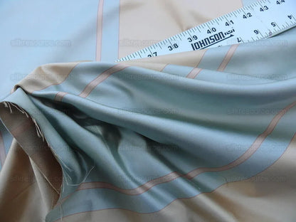 Bty Scalamandre Caribu Stripe Blue Rose Creme Silk MSRP USD 200/Y