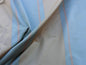 BTY SCALAMANDRE CARIBU STRIPE BLUE ROSE CREME SILK MSRP$200/Y