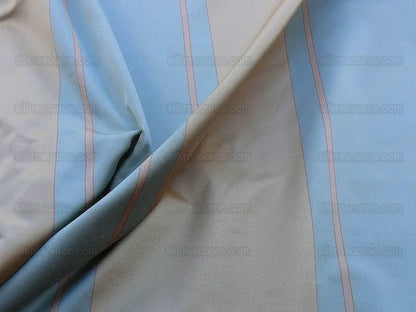 Bty Scalamandre Caribu Stripe Blue Rose Creme Silk MSRP USD 200/Y