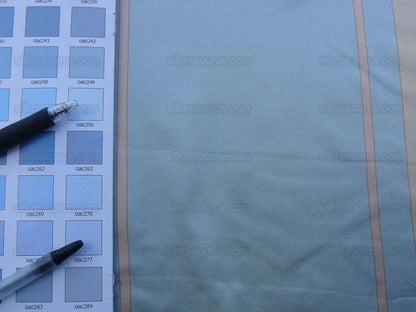 Bty Scalamandre Caribu Stripe Blue Rose Creme Silk MSRP USD 200/Y