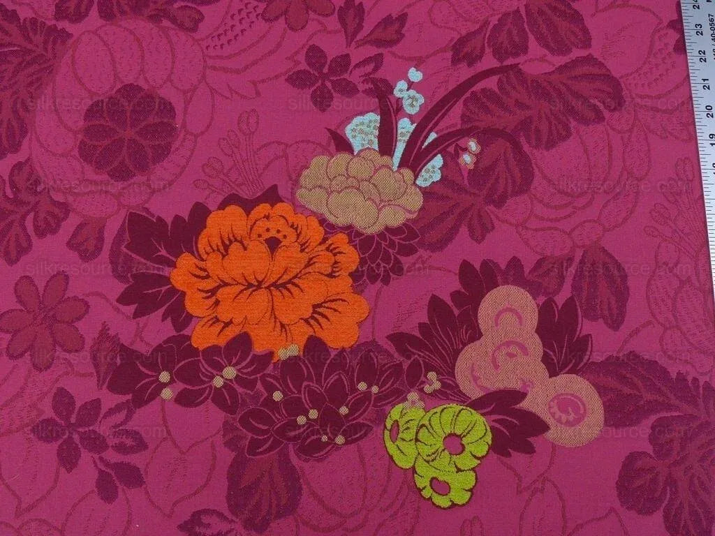 6.5y Scalamandre Le Eden Fuchsia Peony Chinoiserie MSRP USD 284/Y
