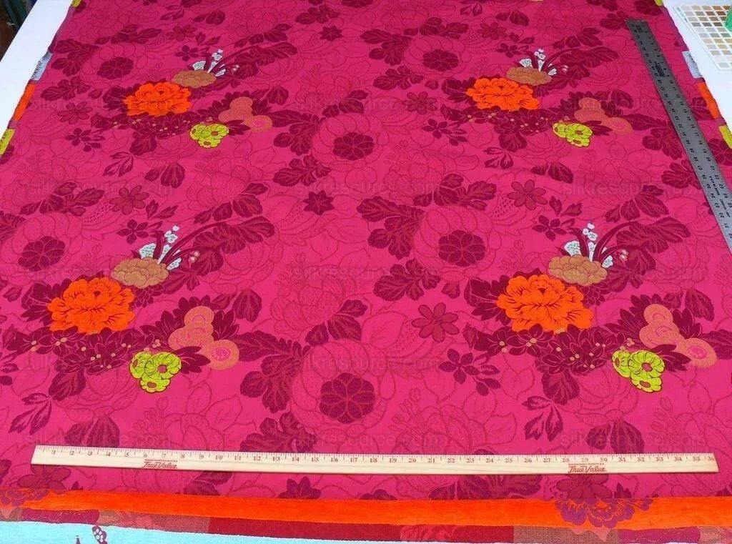 6.5y Scalamandre Le Eden Fuchsia Peony Chinoiserie MSRP USD 284/Y