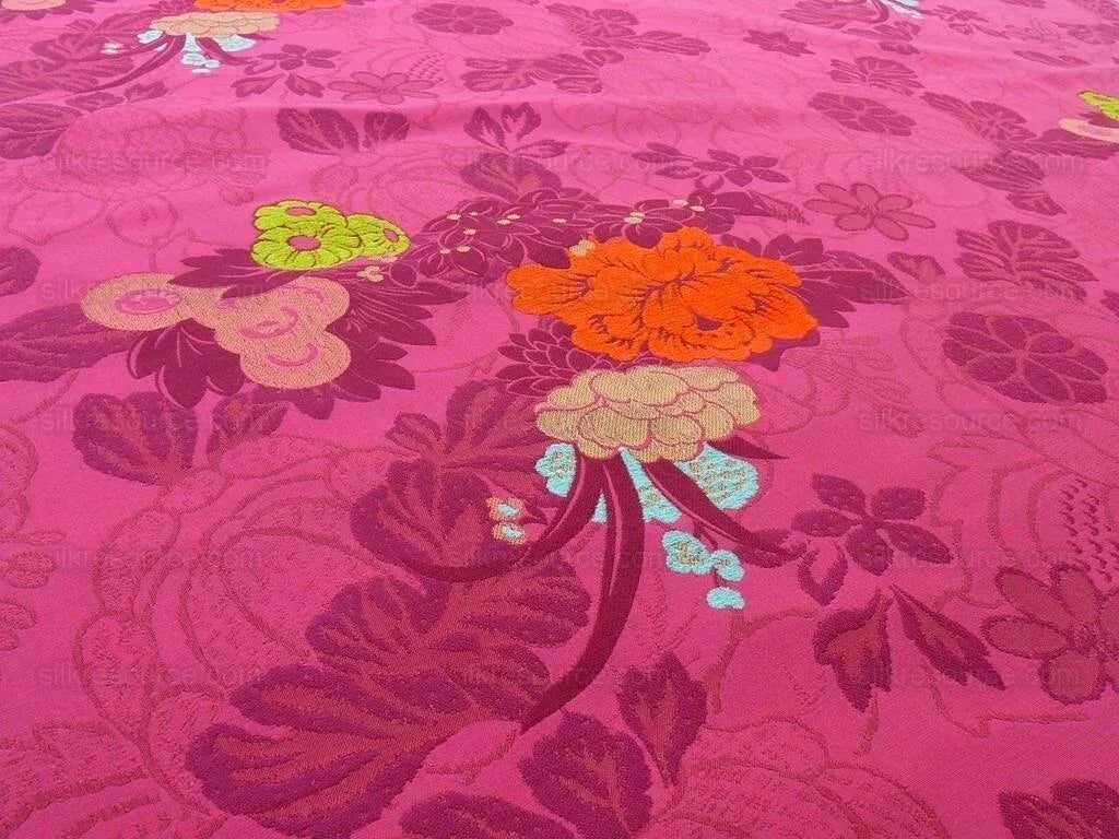 6.5y Scalamandre Le Eden Fuchsia Peony Chinoiserie MSRP USD 284/Y