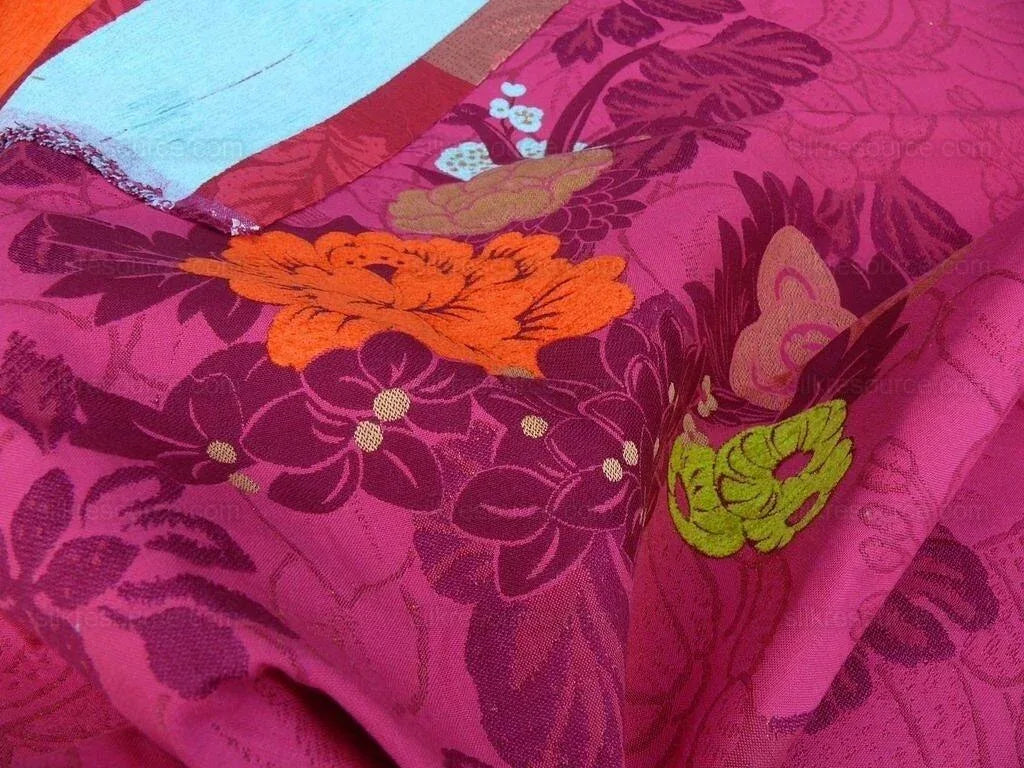 6.5y Scalamandre Le Eden Fuchsia Peony Chinoiserie MSRP USD 284/Y