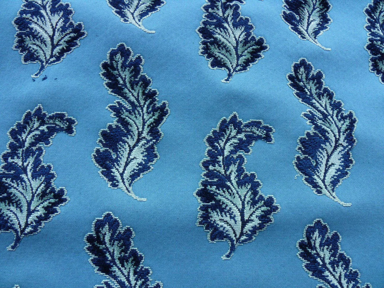 5.1Y SCALAMANDRE ACANTHUS BLUES SILKY VELVET FOLIAGE MSRP$1520