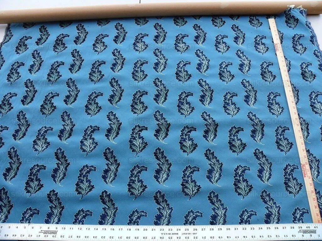 by yard  Scalamandre Acanthus Blues Silky Velvet Foliage MSRP USD 1520/y