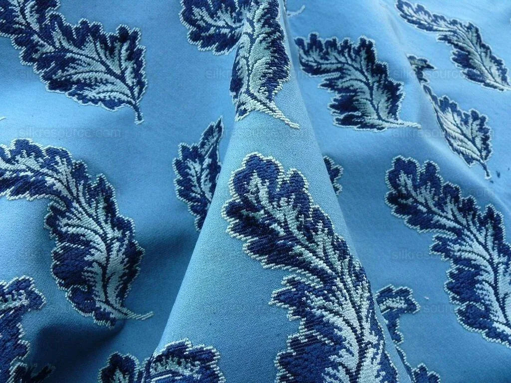 by yard  Scalamandre Acanthus Blues Silky Velvet Foliage MSRP USD 1520/y