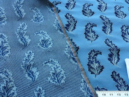 by yard  Scalamandre Acanthus Blues Silky Velvet Foliage MSRP USD 1520/y