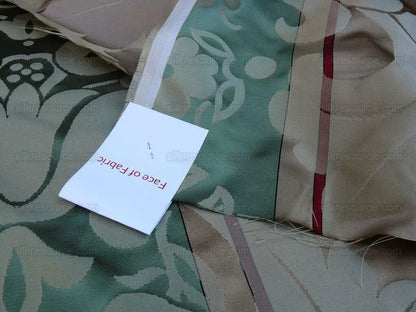 Bty Scalamandre Caribu Damask Green/taupe/red Silk Renaissance MSRP USD 184/Y